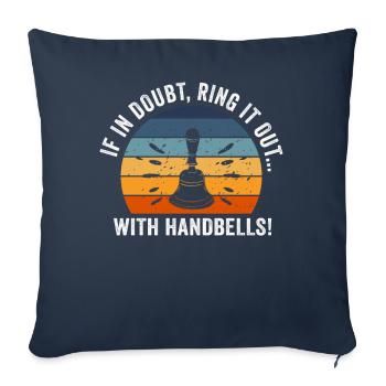 Chorale Instrument de musique Cloche à main Chorale - Housse de coussin décorative 45 x 45 cm - bleu marine - Devant