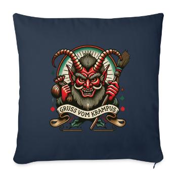 Greetings from Krampus Dark Christmas Folklore - Sofa pillowcase 17,3'' x 17,3'' (45 x 45 cm) - navy - Front