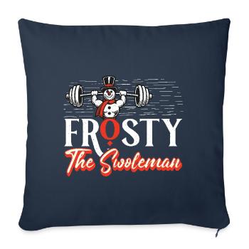 Frosty the swoleman Christmas Fitness Humor - Sofa pillowcase 17,3'' x 17,3'' (45 x 45 cm) - navy - Front