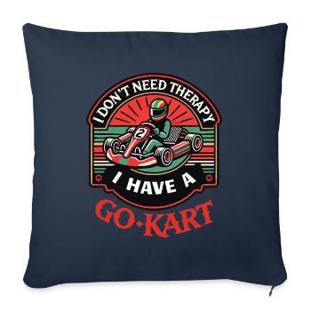 Je n’ai pas besoin de thérapie, j’ai un kart - Housse de coussin décorative 45 x 45 cm - bleu marine - Devant