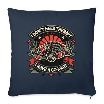 Kart rétro Je n’ai pas besoin de thérapie - Housse de coussin décorative 45 x 45 cm - bleu marine - Devant