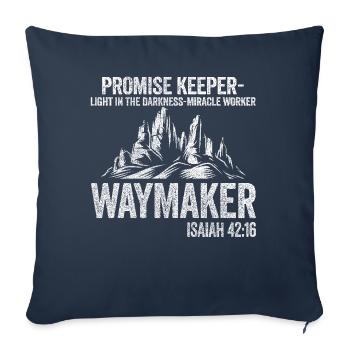 Waymaker Gardien de la promesse Faiseur de miracles - Housse de coussin décorative 45 x 45 cm - bleu marine - Devant