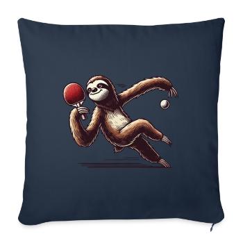 Sloth Cartoon Funny Table Tennis Game - Sofa pillowcase 17,3'' x 17,3'' (45 x 45 cm) - navy - Front