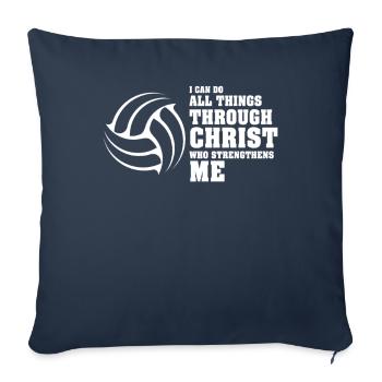 Je peux tout faire grâce au volleyball - Housse de coussin décorative 45 x 45 cm - bleu marine - Devant