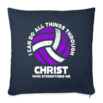 Je peux tout faire grâce au volleyball - Housse de coussin décorative 45 x 45 cm - bleu marine - Devant
