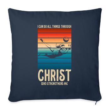 Je peux tout faire grâce au volleyball - Housse de coussin décorative 45 x 45 cm - bleu marine - Devant