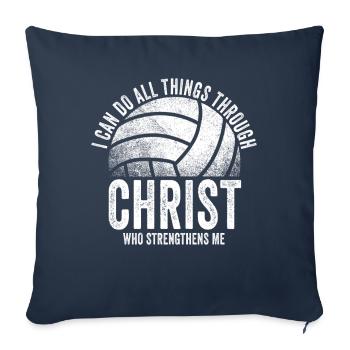 Je peux tout faire grâce au volleyball - Housse de coussin décorative 45 x 45 cm - bleu marine - Devant