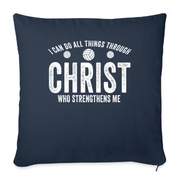 Je peux tout faire grâce au volleyball - Housse de coussin décorative 45 x 45 cm - bleu marine - Devant