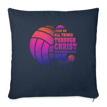 Je peux tout faire grâce au volleyball - Housse de coussin décorative 45 x 45 cm - bleu marine - Devant