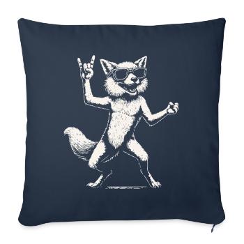Funny Rock Music Fox Heavy Metal Festival - Sofa pillowcase 17,3'' x 17,3'' (45 x 45 cm) - navy - Front