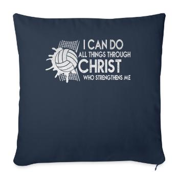 Je peux tout faire grâce au volleyball - Housse de coussin décorative 45 x 45 cm - bleu marine - Devant