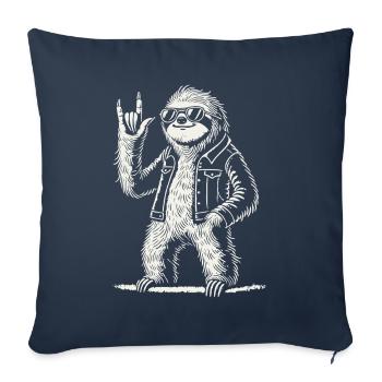Funny Sloth Rock Music Heavy Metal Festival - Sofa pillowcase 17,3'' x 17,3'' (45 x 45 cm) - navy - Front