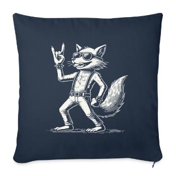Conception du festival de concert Rock Music Fox - Housse de coussin décorative 45 x 45 cm - bleu marine - Devant