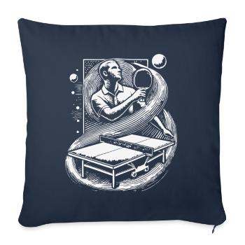 Masterful table tennis game experience for fans - Sofa pillowcase 17,3'' x 17,3'' (45 x 45 cm) - navy - Front
