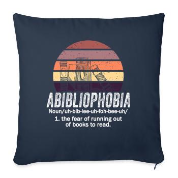 Abibliophobia Bookworm Livres de lecture - Housse de coussin décorative 45 x 45 cm - bleu marine - Devant