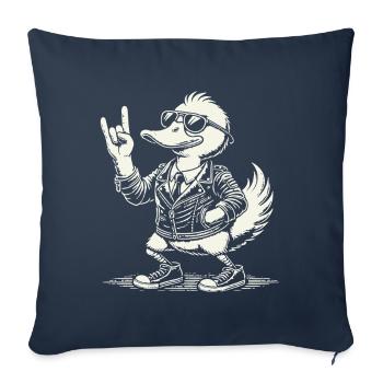 Rock Music Funny Duck Festival Design - Sofa pillowcase 17,3'' x 17,3'' (45 x 45 cm) - navy - Front