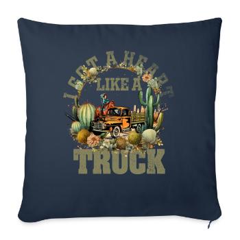 Ich habe ein Herz wie ein Truck - Sofakissenbezug 45 x 45 cm - Navy - Vorne