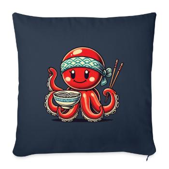 Japanese Ramen Noodles Anime Octopus - Sofa pillowcase 17,3'' x 17,3'' (45 x 45 cm) - navy - Front