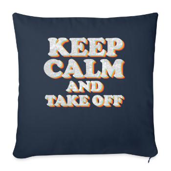Restez calme et partez en vacances amusantes - Housse de coussin décorative 45 x 45 cm - bleu marine - Devant
