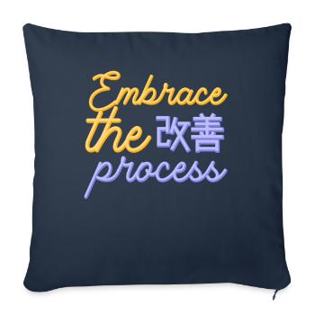 Japanische Kaizen begrüßen den Prozess - Sofakissenbezug 45 x 45 cm - Navy - Vorne
