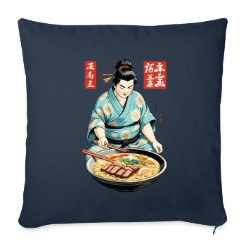 Japanese Ramen Ukiyo-E Retro Aesthetic Art - Sofa pillowcase 17,3'' x 17,3'' (45 x 45 cm) - navy - Front