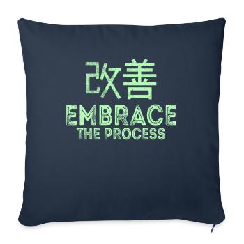 Japanische Kaizen begrüßen den Prozess - Sofakissenbezug 45 x 45 cm - Navy - Vorne