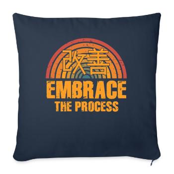 Japanische Kaizen begrüßen den Prozess - Sofakissenbezug 45 x 45 cm - Navy - Vorne
