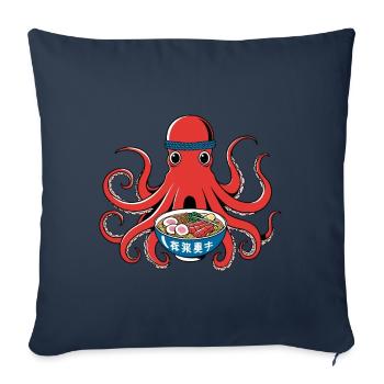 Octopus Ramen Noodles Japan Retro Style - Sofa pillowcase 17,3'' x 17,3'' (45 x 45 cm) - navy - Front