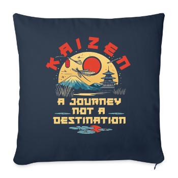 Kaizen: Eine Reise, kein Ziel - Sofakissenbezug 45 x 45 cm - Navy - Vorne