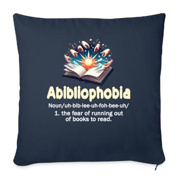 Abibliophobia Bookworm Livres de lecture - Housse de coussin décorative 45 x 45 cm - bleu marine - Devant