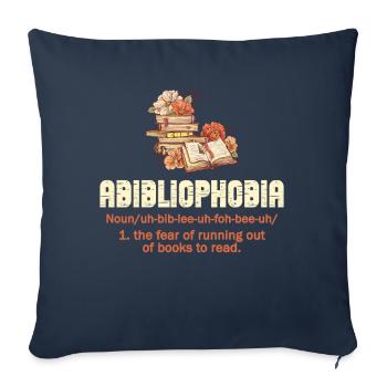 Abibliophobia Bookworm Livres de lecture - Housse de coussin décorative 45 x 45 cm - bleu marine - Devant
