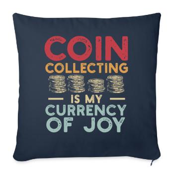 Numismatics Coin Collector Art - Sofa pillowcase 17,3'' x 17,3'' (45 x 45 cm) - navy - Front