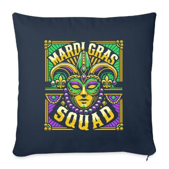 Mardi Gras Squad Mask Carnaval Célébration - Housse de coussin décorative 45 x 45 cm - bleu marine - Devant