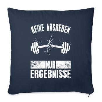 Pas d’excuses, seulement des résultats Tenue de fitness - Housse de coussin décorative 45 x 45 cm - bleu marine - Devant