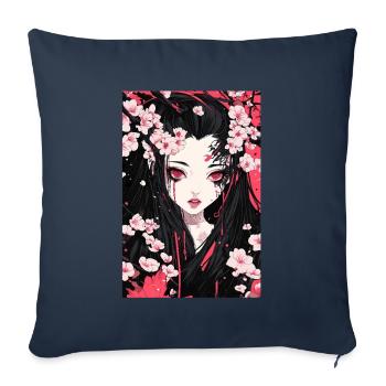 Horror Anime Manga Japan Japanese Creepy Kawaii - Sofa pillowcase 17,3'' x 17,3'' (45 x 45 cm) - navy - Front