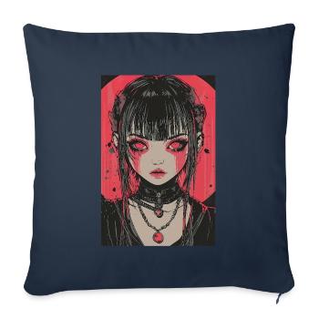 Horror Anime Manga Japan Japanese Creepy Kawaii - Sofa pillowcase 17,3'' x 17,3'' (45 x 45 cm) - navy - Front
