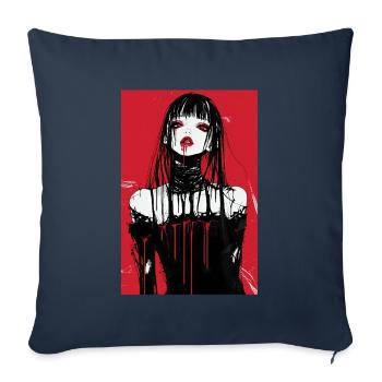 Horror Anime Manga Japan Japanese Creepy Kawaii - Sofa pillowcase 17,3'' x 17,3'' (45 x 45 cm) - navy - Front