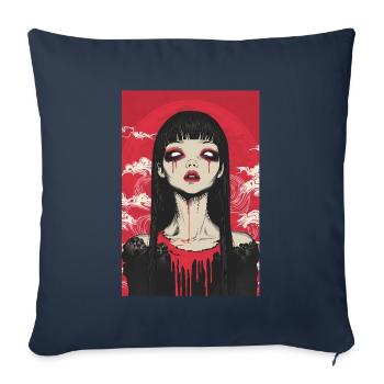 Horror Anime Manga Japan Japanese Creepy Kawaii - Sofa pillowcase 17,3'' x 17,3'' (45 x 45 cm) - navy - Front