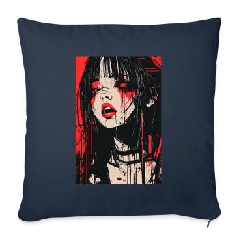 Horror Anime Manga Japan Japanese Creepy Kawaii - Sofa pillowcase 17,3'' x 17,3'' (45 x 45 cm) - navy - Front