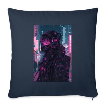 Horror Anime Manga Japan Japanese Creepy Kawaii - Sofa pillowcase 17,3'' x 17,3'' (45 x 45 cm) - navy - Front