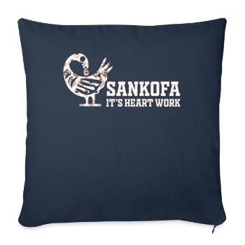 Sankofa Symbol Adinkra Ghana Schwarz - Sofakissenbezug 45 x 45 cm - Navy - Vorne
