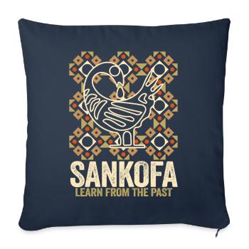 Sankofa Symbol Adinkra Ghana Schwarz - Sofakissenbezug 45 x 45 cm - Navy - Vorne