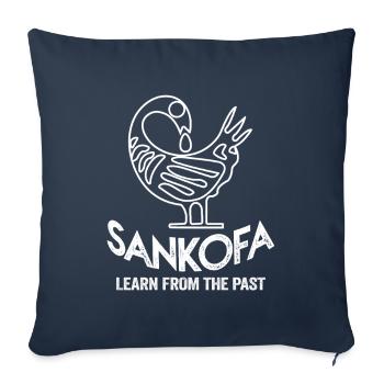 Sankofa Symbol Adinkra Ghana Schwarz - Sofakissenbezug 45 x 45 cm - Navy - Vorne