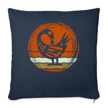 Sankofa Symbol Adinkra Ghana Schwarz - Sofakissenbezug 45 x 45 cm - Navy - Vorne