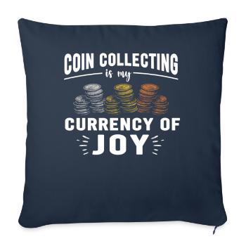 Numismatics Coin Collector Art - Sofa pillowcase 17,3'' x 17,3'' (45 x 45 cm) - navy - Front