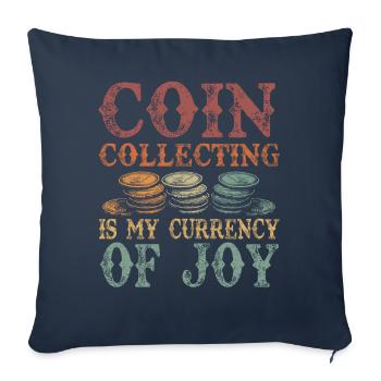 Numismatics Coin Collector Art - Sofa pillowcase 17,3'' x 17,3'' (45 x 45 cm) - navy - Front