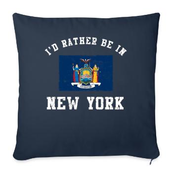I'd Rather Be In New York Classic Vibe - Sofa pillowcase 17,3'' x 17,3'' (45 x 45 cm) - navy - Front
