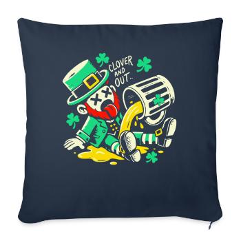 Drôle de trèfle de la Saint-Patrick et dehors - Housse de coussin décorative 45 x 45 cm - bleu marine - Devant