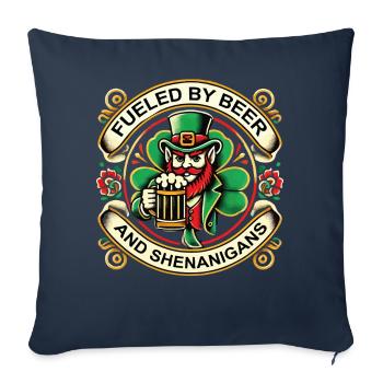 La Saint-Patrick : propulsée par la bière - Housse de coussin décorative 45 x 45 cm - bleu marine - Devant