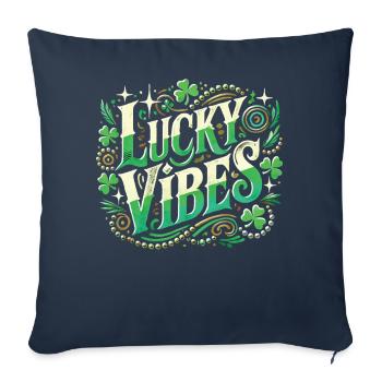 Ambiance joyeuse pour la Saint-Patrick - Housse de coussin décorative 45 x 45 cm - bleu marine - Devant